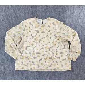 Pendleton Shirt Womens 22W Yellow Floral Long Sleeve Lined Boho Chic Casual Top